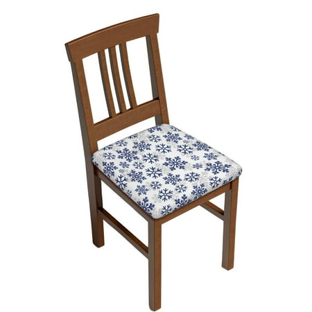 

Sigee Dark Blue Snowflakes for Square Chair Cushion Covers for Furniture Protector Couch Cushion Slipcovers-Four Pieces