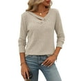 thumbnail image 2 of Long Sleeve Shirts for Women V Neck Fall Sweaters Dressy Casual Basic Tops Trendy Pullover XXL, 2 of 8