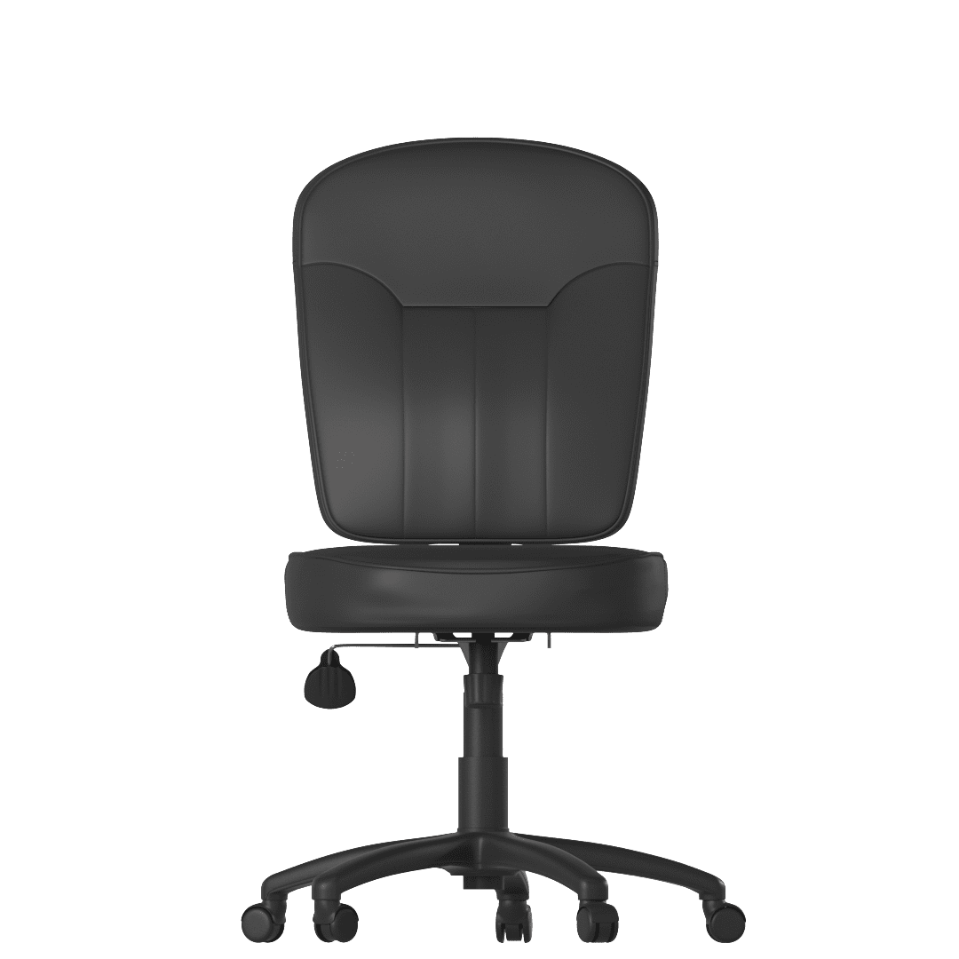 Boss Office Products LeatherPlus Task Chair with Casters, Black