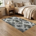 thumbnail image 2 of ODIKA 5'x7' Washable Area Rug Grey Faded Under Grid Layout Highlight Balanced Neutral Abstract for Small Living Room, Bedroom, Easy Care, Non-Shedding, Pet Friendly, 2 of 7