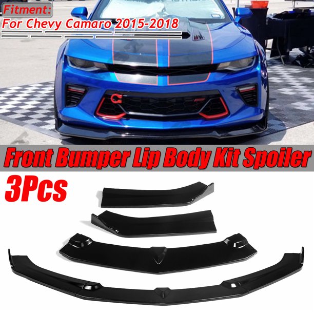 Gloss Black Front Bumper Lip Spoiler For Chevrolet Camaro Ss V8 Coupe 15 18 Instruction Not Included Walmart Com Walmart Com