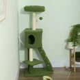 thumbnail image 5 of 47" Tall Cat Tree Tower with Condo, Ladder, Scratching Posts and Hanging Ball, Green, 5 of 5