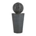 thumbnail image 3 of Christopher Knight Home 31.5" Tall Striped Concrete Column Fountain with LED Light, Shadow Ambiance Maker, Gray, 3 of 9