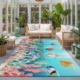 thumbnail image 2 of Area Rugs 5'x7', Seahorse Coastal Carpet Runner Indoor Outdoor Rugs Home Decor Aesthetic, Nautical Ocean Summer Blue Teal Coral Shell Non Slip Mats Washable Accent Rug for Living Room Bedroom, 2 of 8