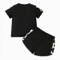 thumbnail image 3 of First Birthday Outfit Girl Girls Short Sleeve Shorts Set Cute Cow Print Crewneck T Shirt Elastic Waist Shorts Summer Casual Black 9-12 Months, 3 of 7
