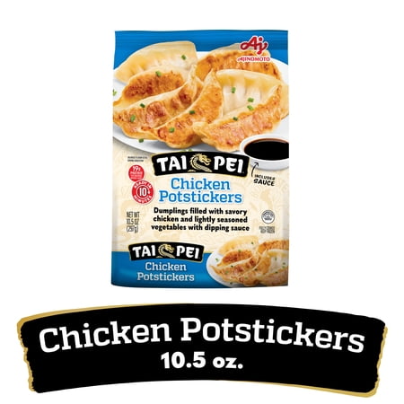 Tai Pei Chicken Potstickers with Dipping Sauce, Frozen Asian Appetizers, 10.5 oz