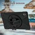 thumbnail image 4 of Dteck Case for Samsung Galaxy Tab S7 FE 5G 12.4-inch SM-T730 T735 T736B T736N (2021),Shockproof Armor Heavy Duty Drop Protection Shield Cover Kickstand Handstrap Palmstrap Rubber Hard Case,Black, 4 of 8