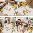 thumbnail image 6 of Sunflower Area Rug 4'x6', Summer Botanical Farmhouse Yellow Floral Rustic Washable Non-Slip Rugs, Low Pile Large Carpet for Living Room Bedroom Dining Room Kitchen Office Indoor Mat, 6 of 9