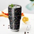 thumbnail image 3 of 30oz Multicolor Christmas Light Pattern Tumblers Stainless Steel Tumbler with Lid and Straw,Vacuum Insulated Double Wall Travel Tumbler Cups Mug with Cleaning Brush for Coffee,Tea, 3 of 7