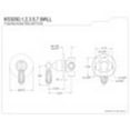 thumbnail image 2 of Kingston Brass KS3038WLL 3-Way Diverter Valve with Trim Kit, Brushed Nickel, Includes Handle Accessories, 2 of 2