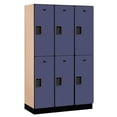 thumbnail image 2 of 15" Wide Double Tier Designer Wood Locker - 3 Wide - 6 Feet High - 18 Inches Deep - Blue, 2 of 4