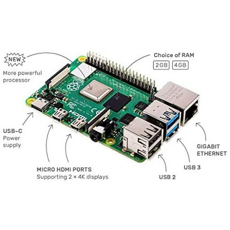 Raspberry Pi 4 Computer Model B 8GB Single Board Computer Suitable for Building Mini PC/Smart Robot/Game Console/Workstation/Media Center/Etc.