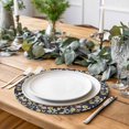 thumbnail image 2 of Vintage Flower Round 13 Inch Placemats Set of 2, Yellow Spring Floral Leaf Pastoral Birds Navy Blue HeatResistant Non Slip Place Mats for Dining Table, Wipeable Kitchen Table Mats for Housewarming, 2 of 9