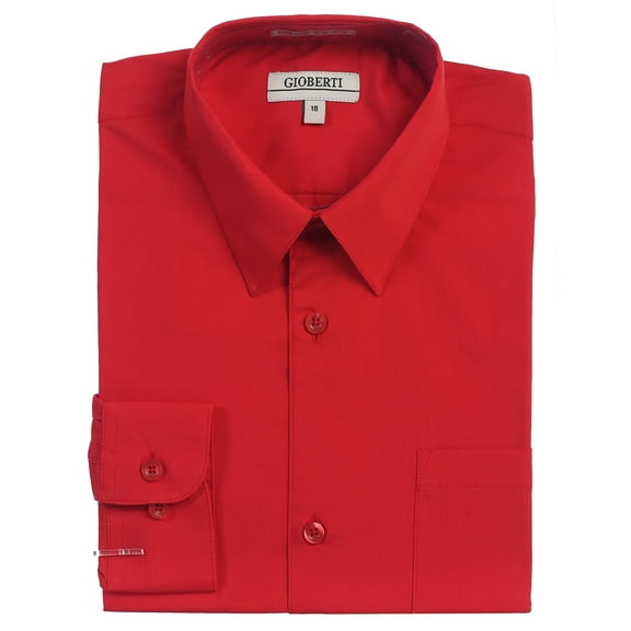 Gioberti Boys Long Sleeve Solid Dress Shirt