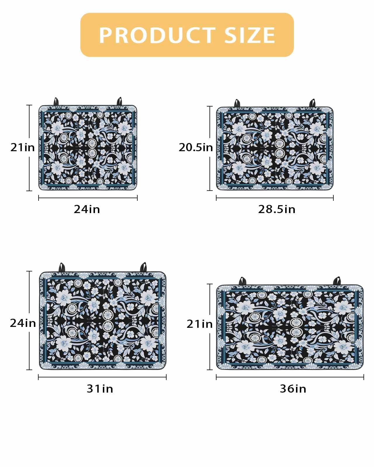 nqOlkjepod Large Induction Cooktop Protector Mat 36"x21", Black White Flowers Stove Top Covers for Electric Stove, Rustic Vintage Botanical Leaves Stove Burner Cover Mats, Glass Top Stove Cover