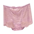 thumbnail image 1 of HUITKMM Womens Underwear Ladies' Lace Solid Color Transparent Mid High Waist Plus Size Triangle Pants, 1 of 3