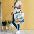 thumbnail image 6 of Open Top Canvas Tote Bag with Zipper Reusable Shopping Bag 13.5x15" Roomy Carryall Watercolor Pumpkins and Leaves, 6 of 9