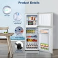 thumbnail image 3 of Kcpolre 4.8 Cu.ft Refrigerator with Freezer, 2-Door RV Fridge with Adjustable Thermostat, Compact Refrigerator with Freezer for Home, Kichen, Apartment, Office, Silver, 3 of 7