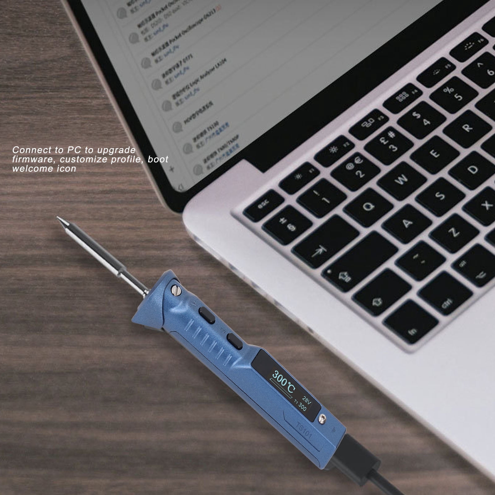 Yajisi TS101 Portable Soldering Iron with TS-B2 Tip 65W Smart Digital Display Electric Welding Pen, 5.51 inches / 14 cm