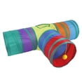 thumbnail image 5 of 1 túnel plegable para conejos, escondite de conejos de 1 vía, túnel de actividades de animales de juguete pequeño para conejos enanos, conejillos de indias y gatos con pelota Rojo Verde, 5 of 5