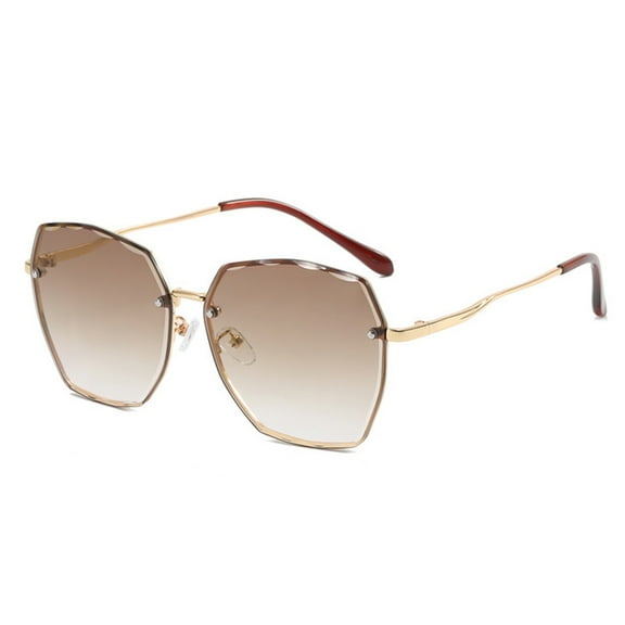 Sunscreen and anti-ultraviolet sunglasses, fashion trend sunglasses, made of PC and metal - brown