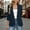 Navy women's 3/4 sleeve blazer a1, variant on MORESEC Women's 3/4 Sleeve Collared Button Down Jacket Elegant Casual Blazer Cardigan Beach Cover Up Spring Summer Fashion Outerwear, White S