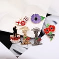 thumbnail image 2 of Broche de flor roja de aniversario, broche de diamantes de imitación conmemorativo, moda, gota de aceite, diamante, 2 of 6