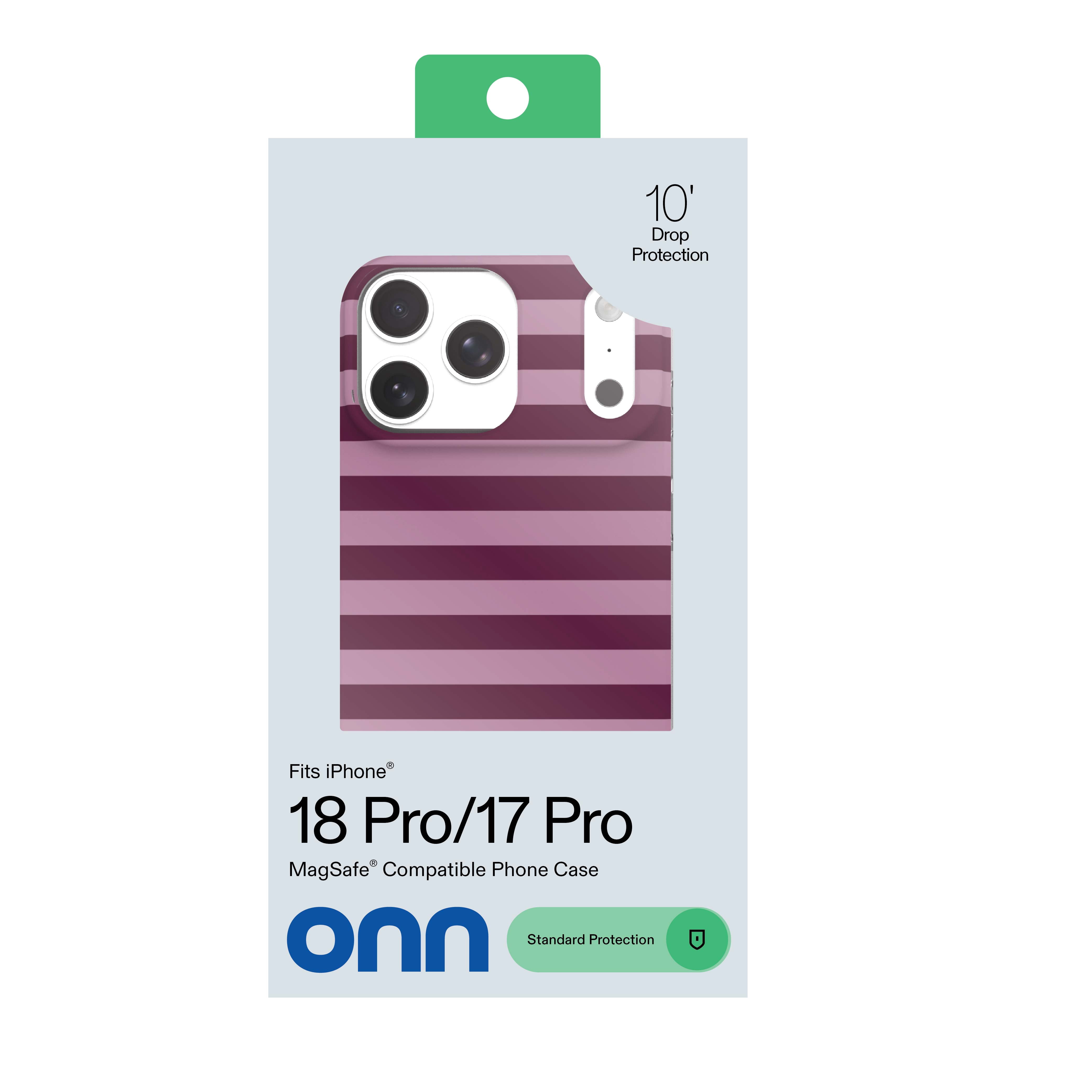 onn Phone Case for iPhone 18 Pro / 17 Pro, MagSafe Compatible - Purple Stripe