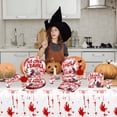 thumbnail image 5 of 81 piezas de vajilla y decoraciones de Halloween, 20 invitados - Platos de Halloween, vasos de fiesta, manteles, suministros para fiestas de Halloween (rojo), 5 of 5