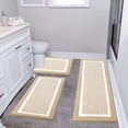 thumbnail image 1 of Juego de alfombras de baño Pauwer de microfibra Shaggy, 3 piezas, 1 of 7