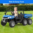 thumbnail image 2 of Hetoy 24V Ride on Toys, 2 Seater 6-Wheel UTV Car, 4WD Powered Ride on Dump Truck for Big Kids with Trailer Remote Control, Blue, 2 of 8