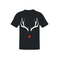 thumbnail image 2 of Xmas Red Nosed Deer Design Men Black T-Shirt, 2 of 3
