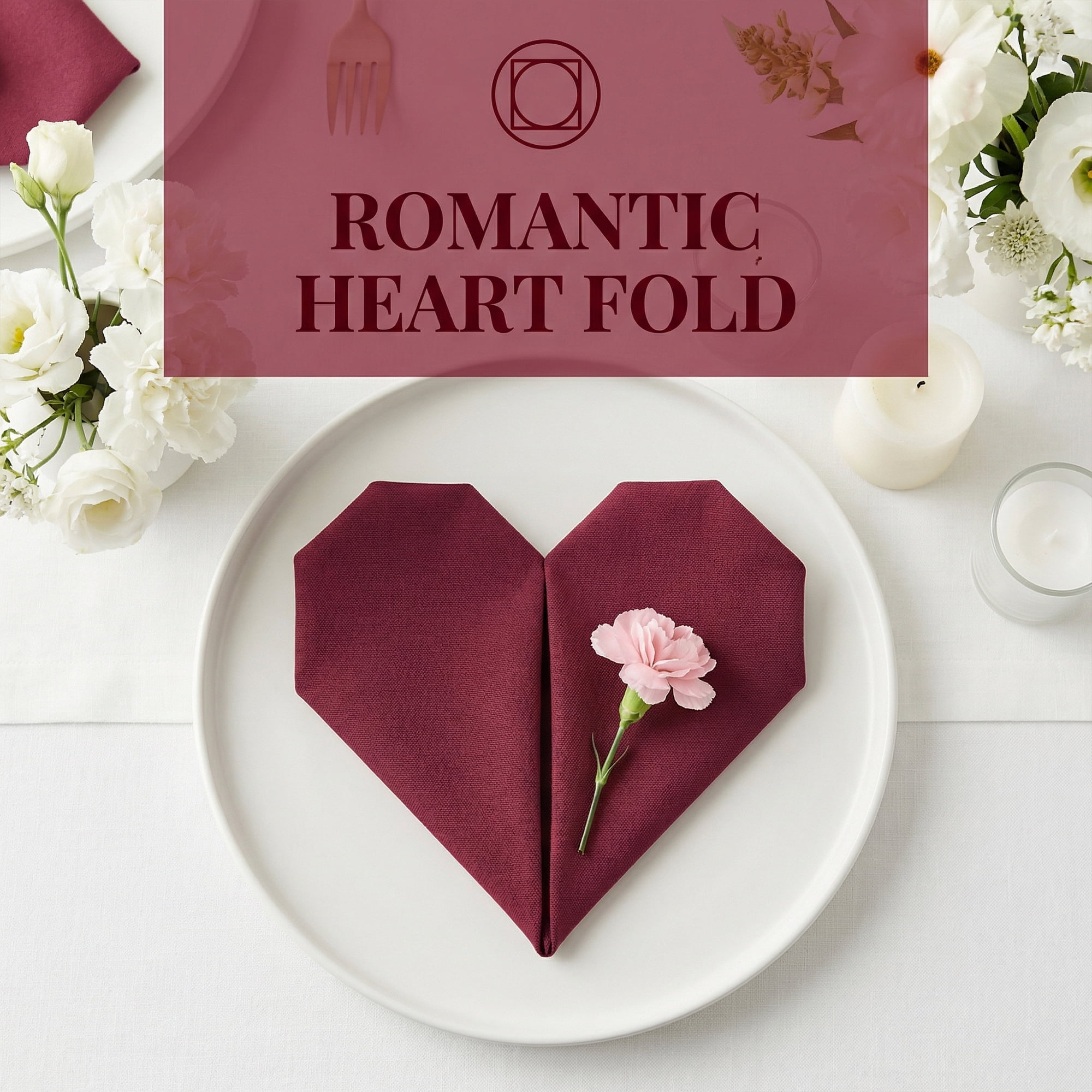 Unique Bargains 12Pcs Polyester Washable Cloth Napkins Wine Red 19x19inch