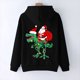thumbnail image 4 of Mujer Otoño Invierno Navidad Color bloque dinosaurio linterna estampado cuello en V manga larga con capucha Tops pulóver blusa Fridja FKASFK3390, 4 of 4