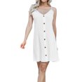 thumbnail image 4 of Vestido sin mangas con tirantes ajustables y cuello en V para niña, Blanco, XXL Monstrate AP001327-05, 4 of 7