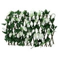 thumbnail image 4 of Artificial Fence Courtyard Wall Fence Terrace Decoration Wooden Telescopic Fence White, 4 of 10
