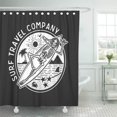 thumbnail image 1 of KSADK Beach with Skeleton Surfer Vintage Surfing Emblem Templates Surf Badge Surfboard Shower Curtain Bath Curtain 66x72 inch, 1 of 1