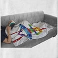 thumbnail image 6 of Yoga Soft Flannel Fleece Blanket, Aerial Aero Anti-Gravity Yoga Theme Colorful Triangles Fractal Style Human Body Image, Cozy Plush for Indoor and Outdoor Use, 50" x 60", Multicolor, by Ambesonne, 6 of 6