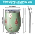 thumbnail image 5 of 12oz Stemless Wine Tumblers Green Christmas Tree Pattern Vacuum Insulated Stainless Steel Travel Tumbler Cups Mug with Lid and Straw for Champaign,Cocktail,Beer with Cleaning Brush, 5 of 5