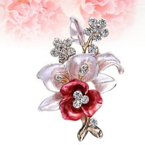 HINTRMENT 1Pack Flower Brooch Pin for Women Rhinestone Decoration Handmade Alloy Jewelry Accessories