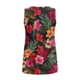 thumbnail image 5 of Jeiento Hawaiian Tropical Floral Tank Tops for Women Trendy Sleeveless Tunic Tops Casual V Neck Blouse Loose Fit Ladies Flowy Pleated Shirts Athletic Workout Golf Outfits,S, 5 of 7