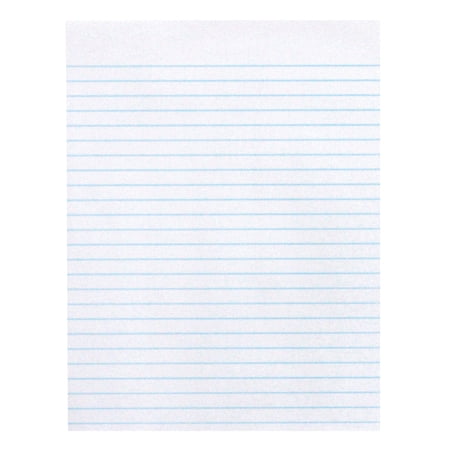 School Smart Essay and Composition Paper, 8" x 10-1/2", 15 lb, Short Way Ruling, Yellow, Pack of 500