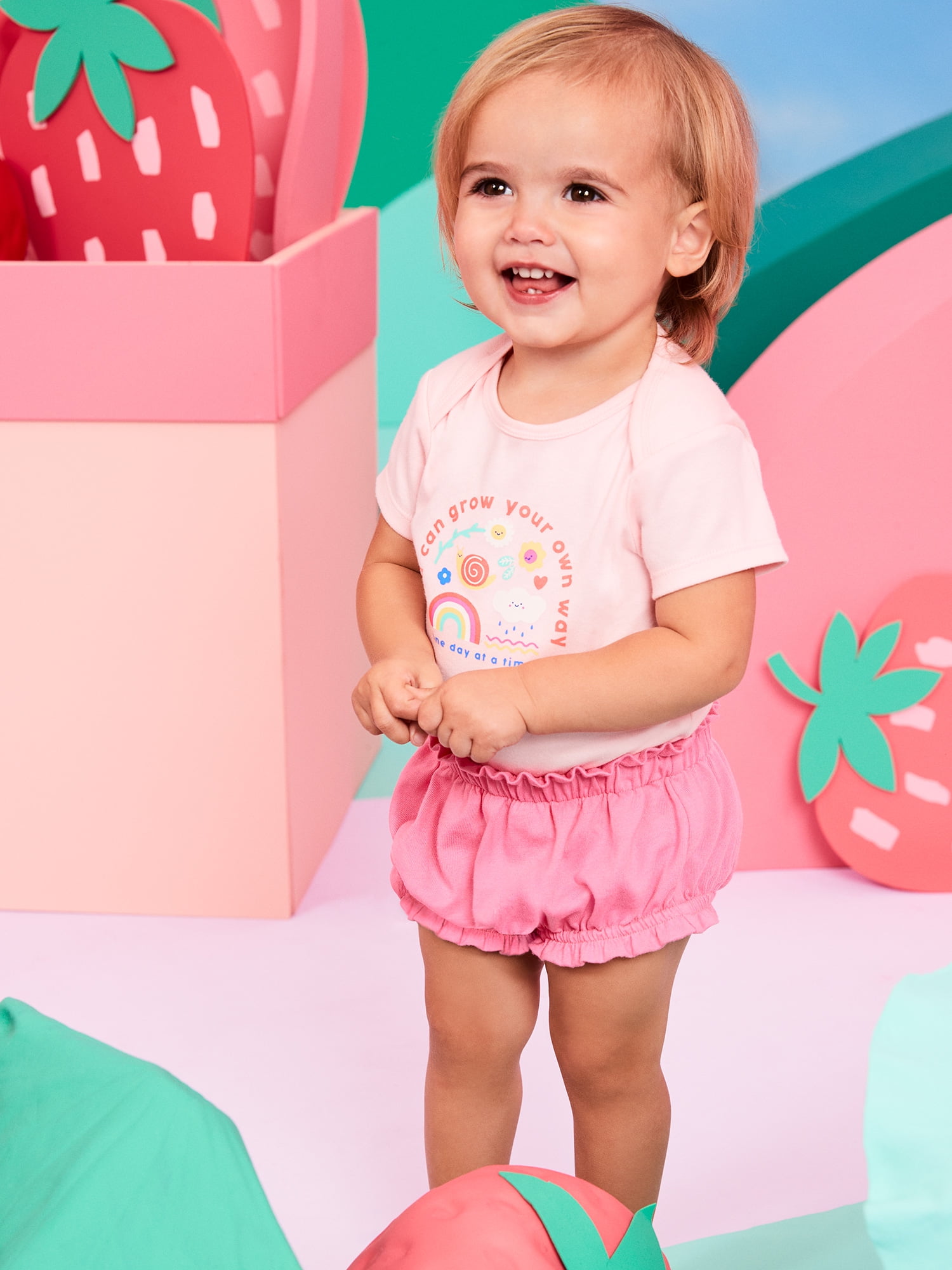 Garanimals Baby Girls Cotton Bloomers, 3-Pack, Sizes 0-24M
