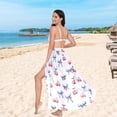 thumbnail image 5 of Women Sarong Wraps Cherry Bow Swimsuit Beach Pareo Bikini Coverups Skirt L, 5 of 7
