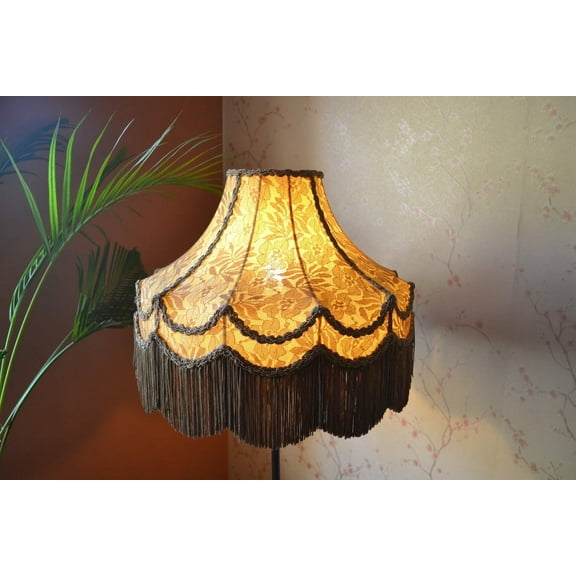 BespokeByNikita Dome Brown Lace Fringe Lamp Shade
