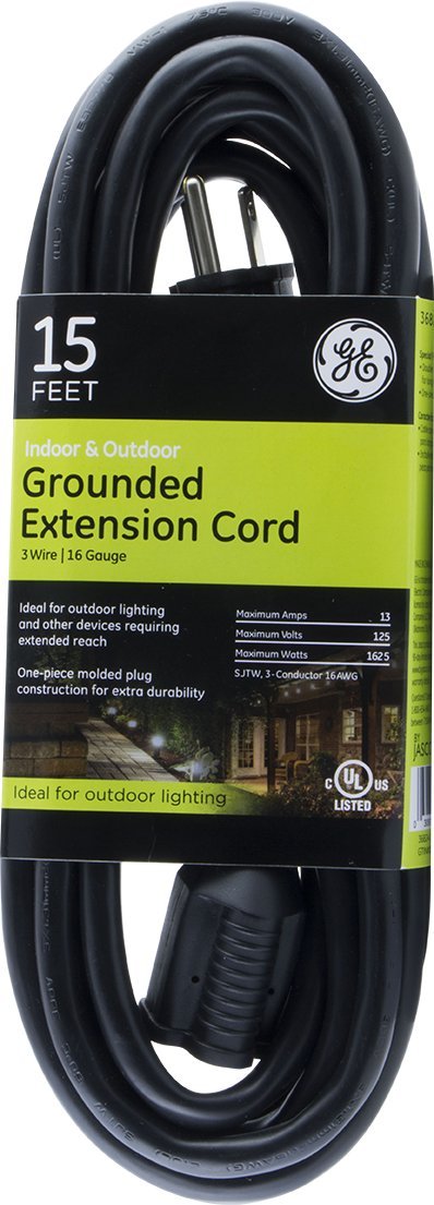 GE 15 ft Outdoor Extension Cord, 1 Outlet, Black, 36824 - image 5 of 7