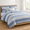 Blue-Comforter - Full/Queen, variant on Blue Comforter - Full/Queen Woven Jacquard Stripe Cotton Bedding Set