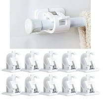 10 Pack Curtain Rod Clips Adhesive Brackets No Drill Holder For Rods