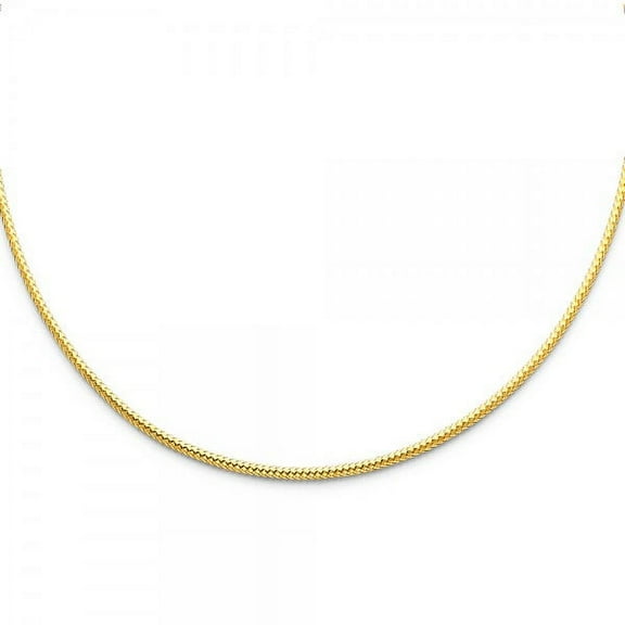 14K Gold 2mm Sparkle Omega Necklace :  17"
