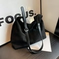 thumbnail image 3 of Women Suede Shoulder Bag Stylish Crossbody Bag Fashion Tote Bag Fashion Bag (Black), 3 of 10